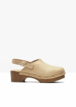 bonprix Sommerschuhe^Pantoletten mit Riemchen hellsand