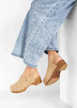 bonprix Sommerschuhe^Pantoletten mit Riemchen hellsand