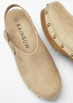 bonprix Sommerschuhe^Pantoletten mit Riemchen hellsand