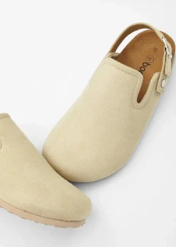 bonprix Sommerschuhe^Pantoletten mit Riemen grünbeige