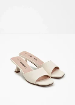 bonprix Sommerschuhe^Pantoletten mit schmalem Absatz naturbeige