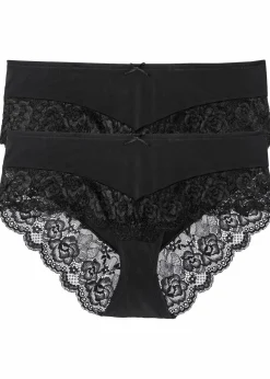 bonprix Wäsche·Dessous|Wäsche·Höschen^Panty (2er Pack) schwarz