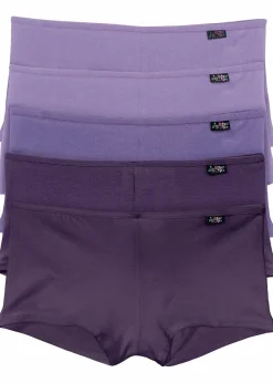 bonprix Höschen|Baumwollunterwäsche^Panty (5er Pack) dunkellila + lila + flieder