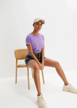 bonprix Bekleidung·Outdoorbekleidung|Bekleidung·Shirts & Tops^Paperbag Jeans-Shorts schwarz denim