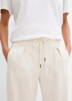 bonprix Bekleidung·Kleider|Hosen^Paperbag-Hose aus luftigem Leinen-Mix naturbeige