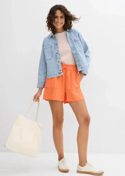 bonprix Bekleidung·Outdoorbekleidung|Bekleidung·Kleider^Paperbag-Shorts aus fließendem Lyocell-Mix mango