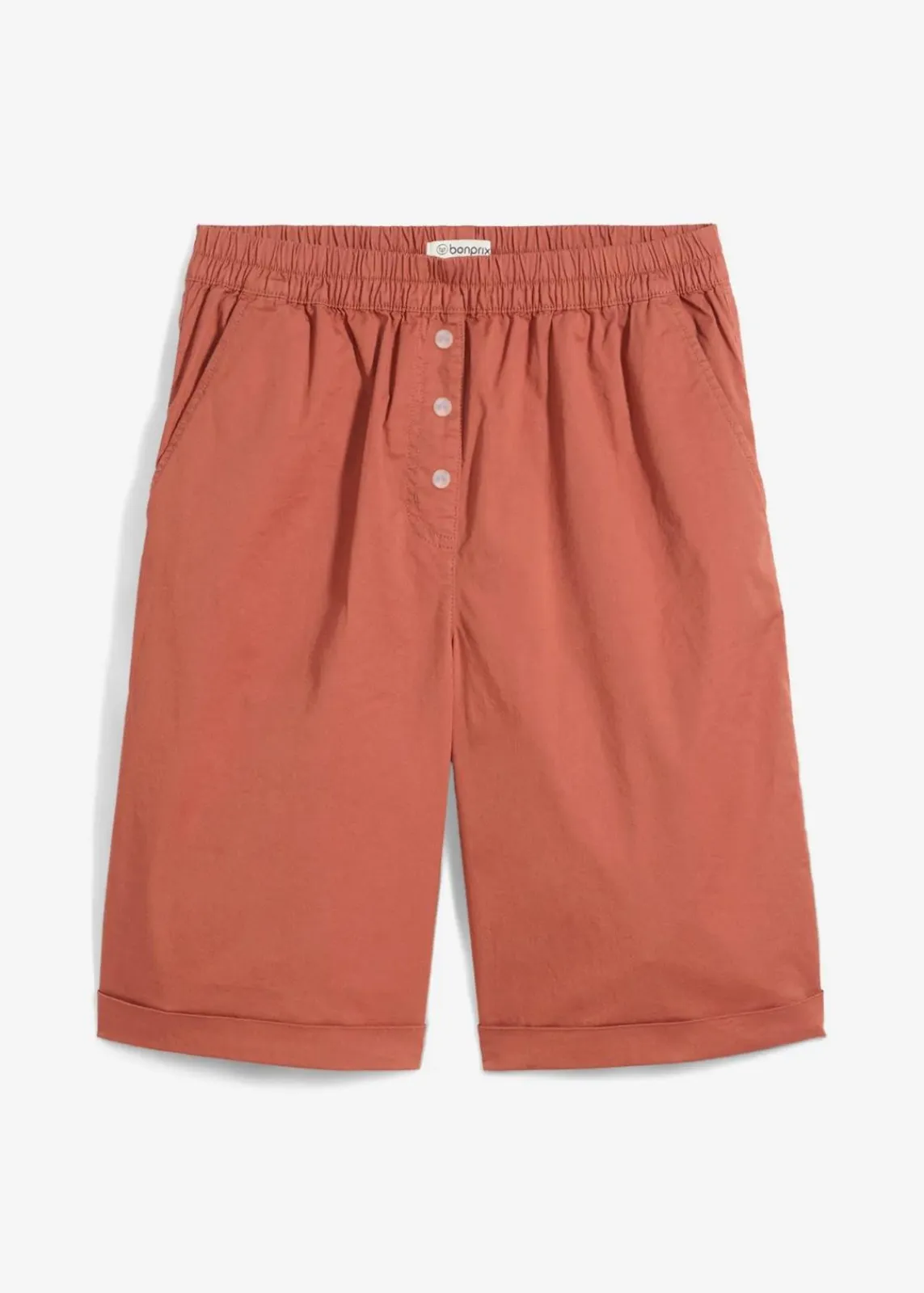 bonprix Hosen|Shorts^Papertouch-Bermuda aus Baumwoll-Mix cognac