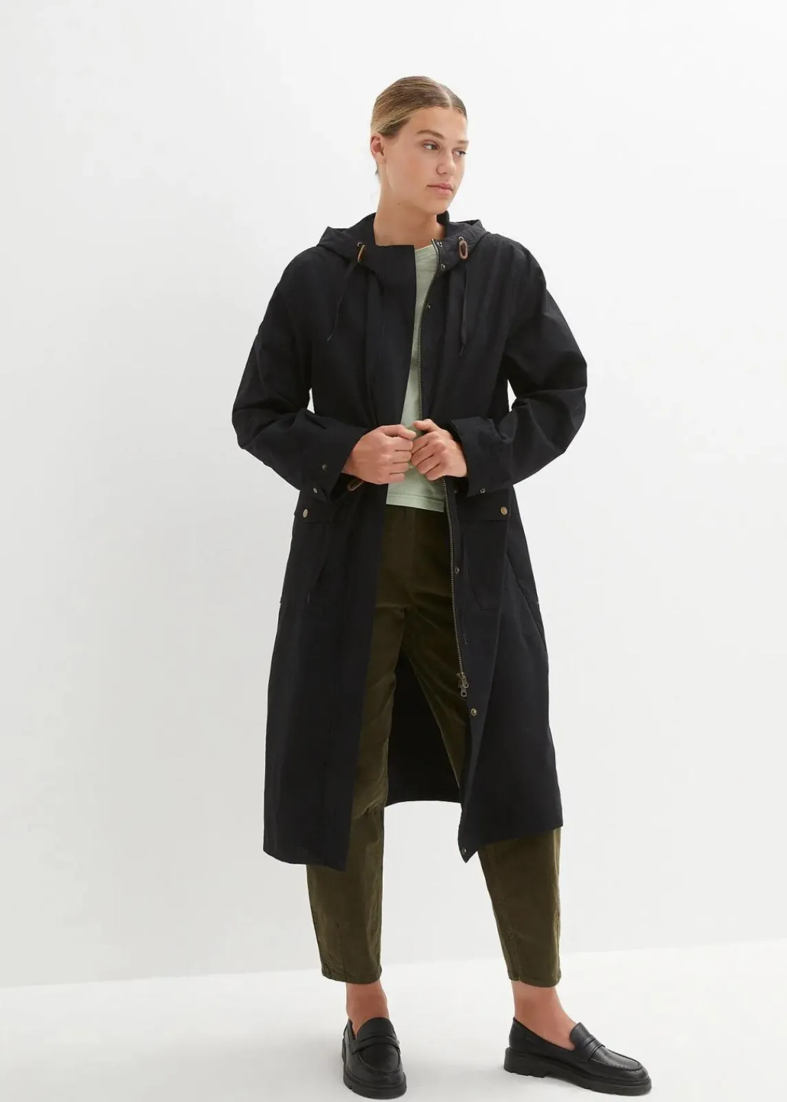 bonprix Bekleidung·Hosen|Jacken & Mäntel^Parka schwarz/schiefergrau