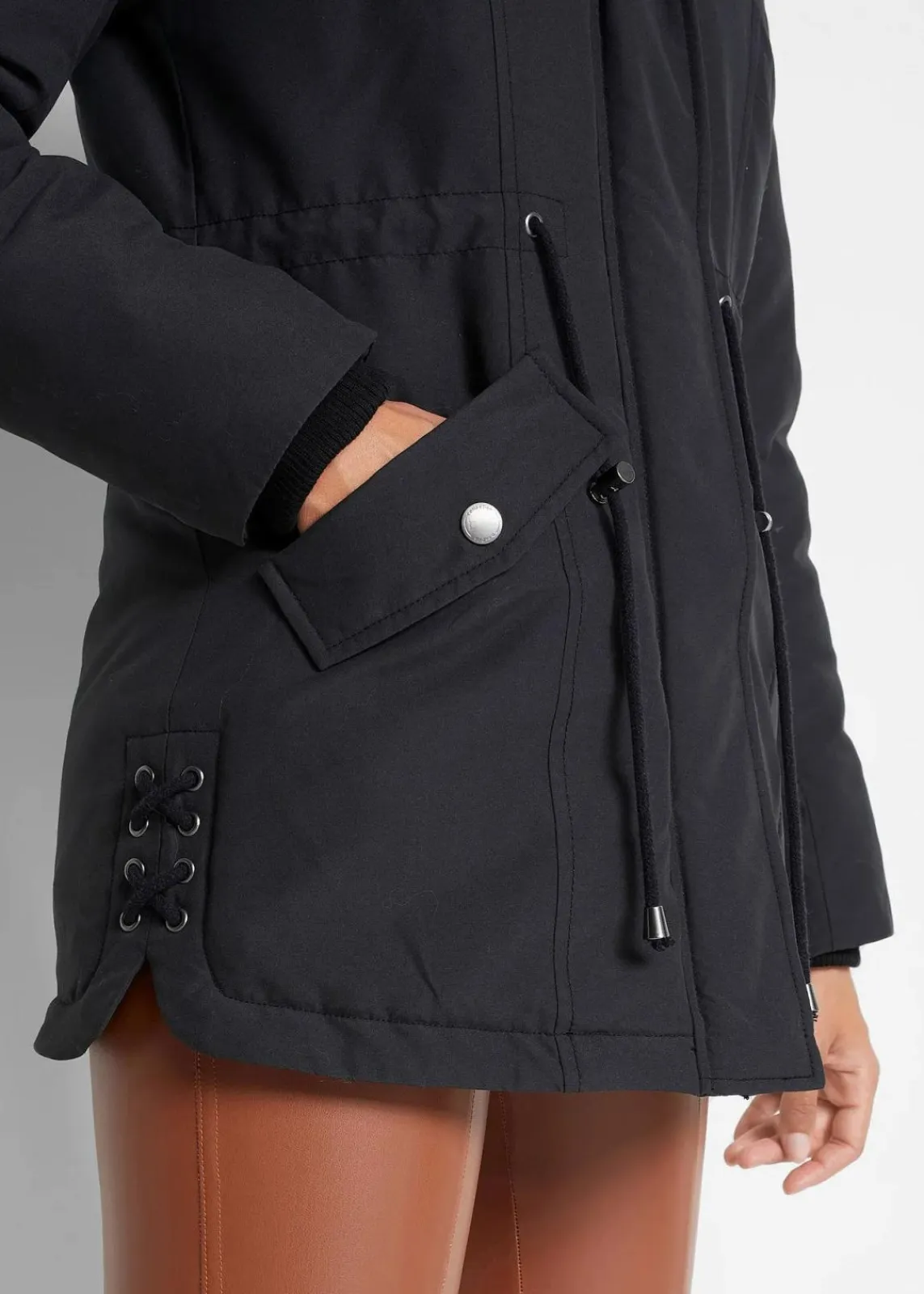 bonprix Kurzgrößen|Bekleidung·Hosen^Parka schwarz