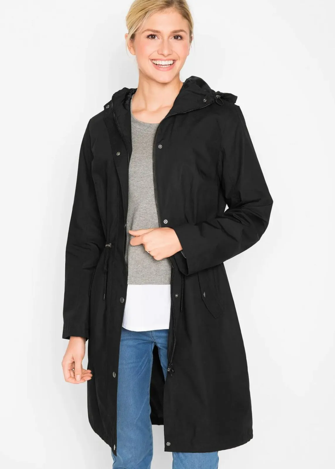 bonprix Jacken & Mäntel^Parka mit Kapuze schwarz