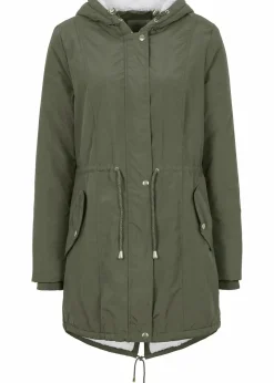 bonprix Bekleidung·Hosen|Jacken & Mäntel^Parka mit Teddy-Futter oliv
