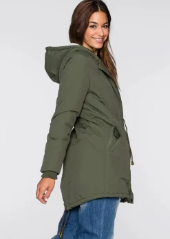 bonprix Bekleidung·Hosen|Jacken & Mäntel^Parka mit Teddy-Futter oliv