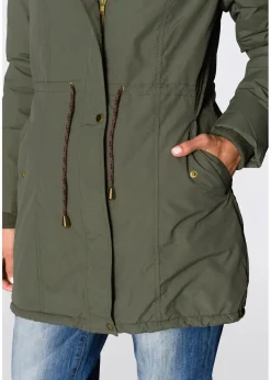 bonprix Bekleidung·Hosen|Jacken & Mäntel^Parka mit Teddy-Futter oliv