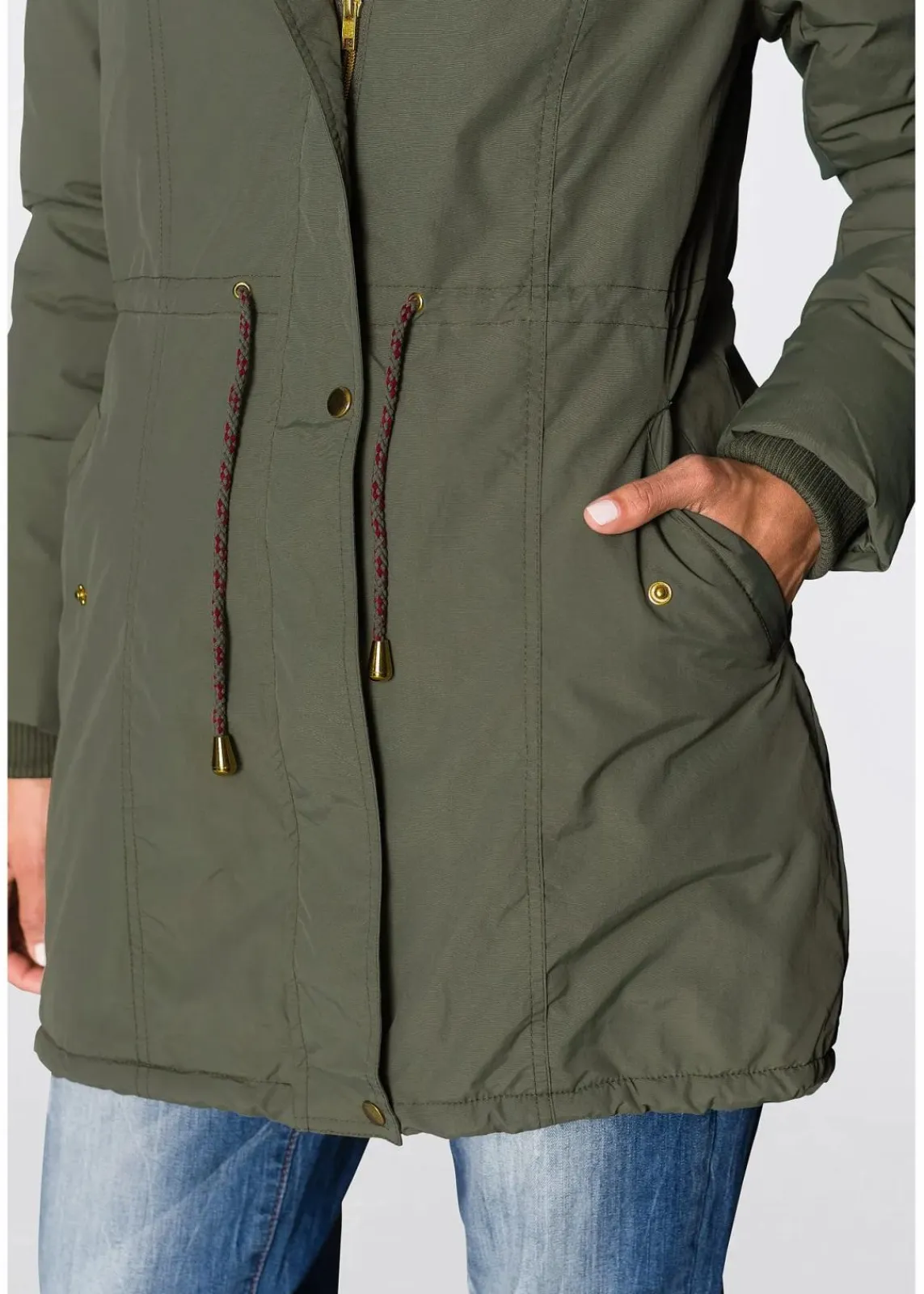 bonprix Bekleidung·Hosen|Jacken & Mäntel^Parka mit Teddy-Futter oliv