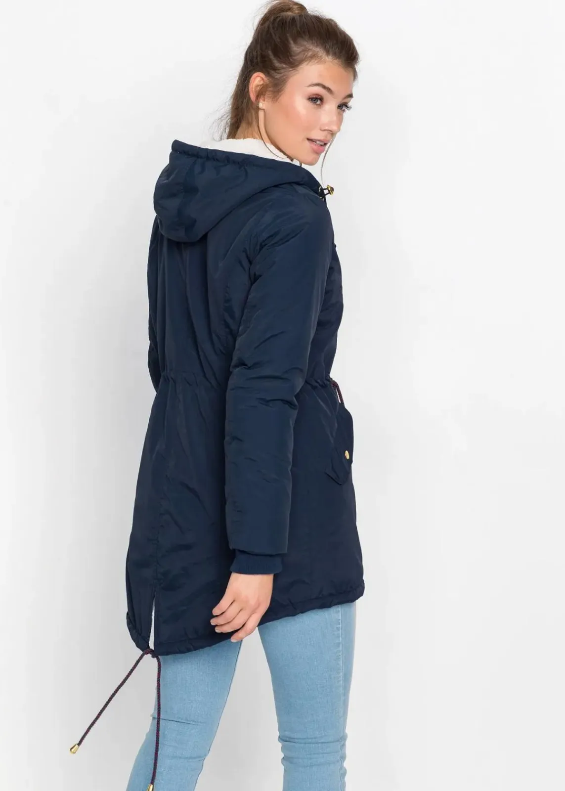 bonprix Jacken & Mäntel|Bekleidung·Hosen^Parka mit Teddy-Futter dunkelblau