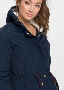 bonprix Jacken & Mäntel|Bekleidung·Hosen^Parka mit Teddy-Futter dunkelblau