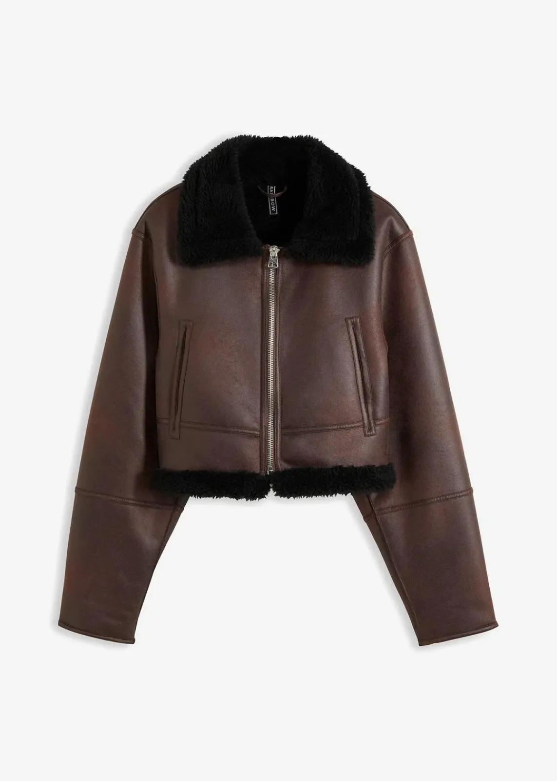 bonprix Jacken & Mäntel^Pilotenjacke aus Lammfellimitat terrabraun