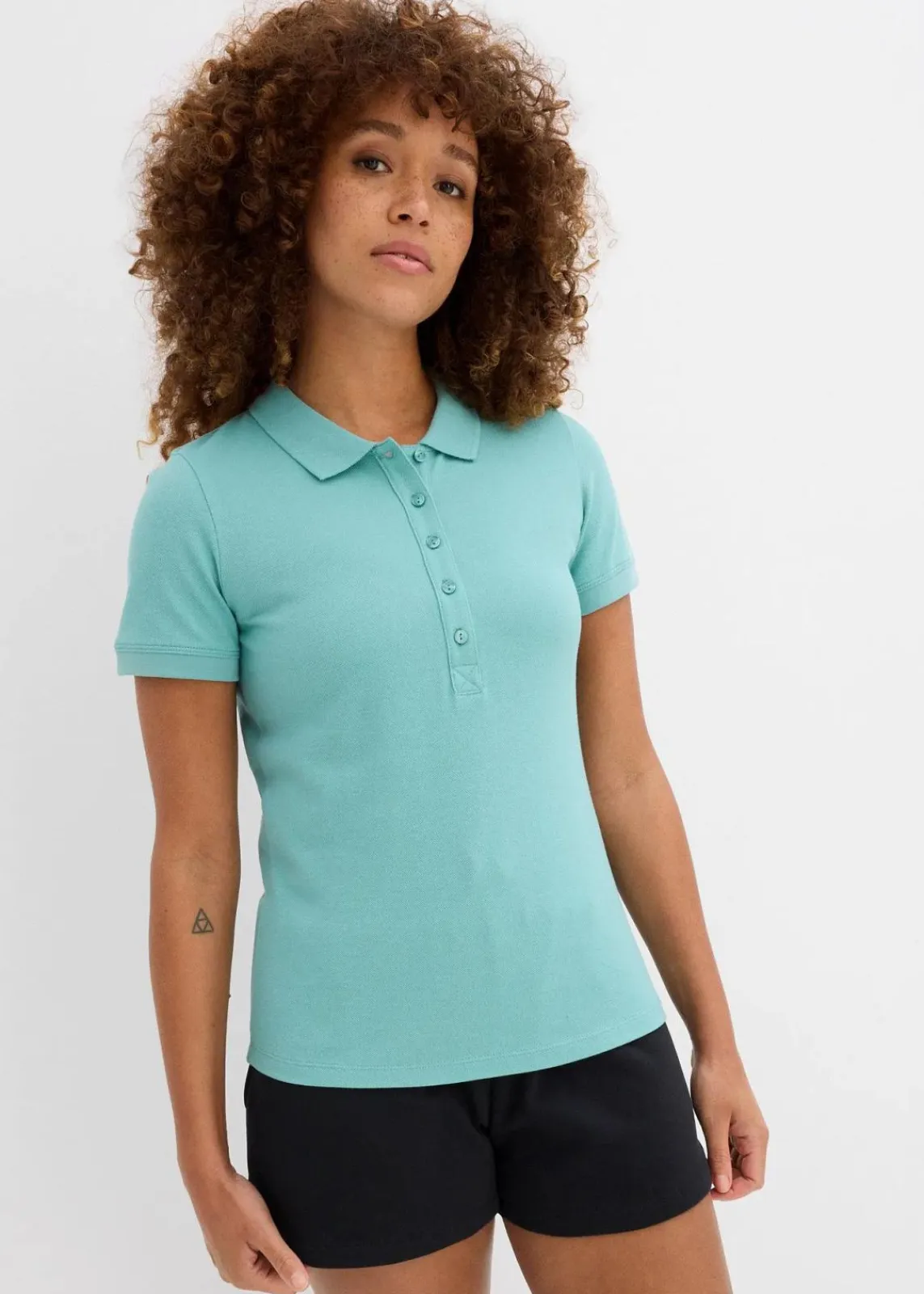 bonprix Bekleidung·Röcke|Basics^Piqué-Poloshirt aus reiner Bio-Baumwolle helltürkis