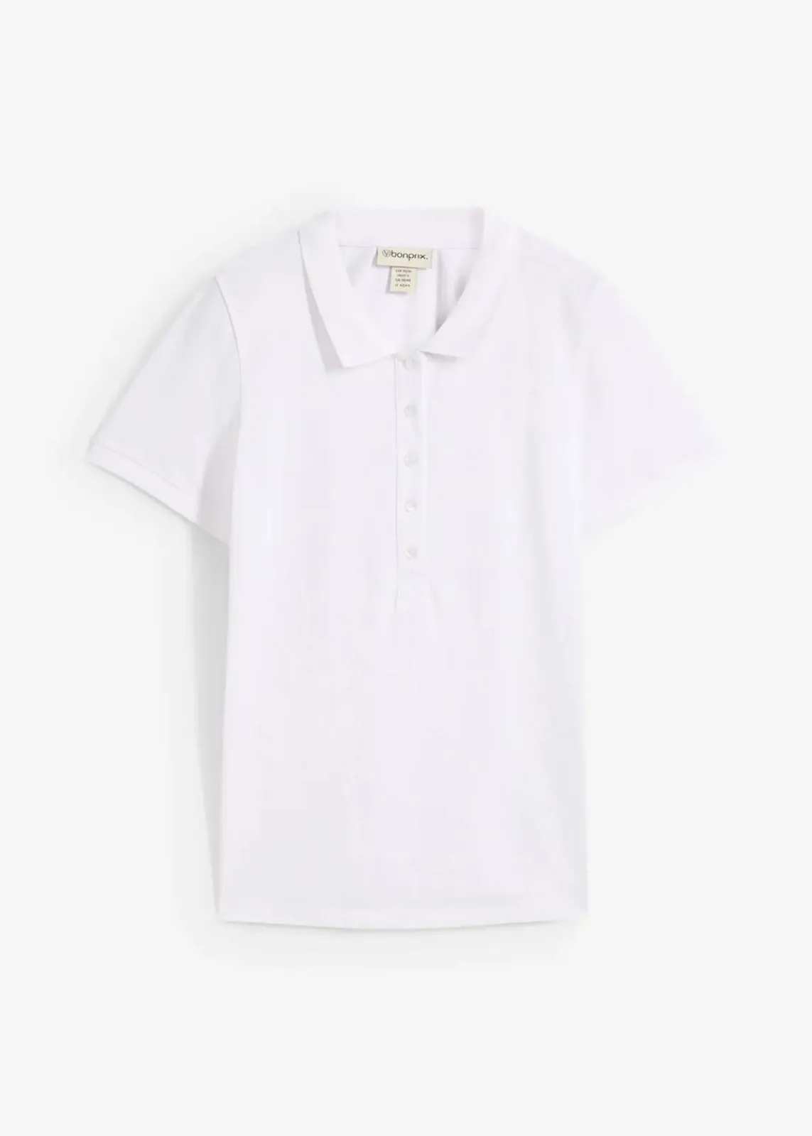 bonprix Nachhaltigere Materialien|Shirts & Tops^Piqué-Poloshirt aus reiner Bio-Baumwolle weiß