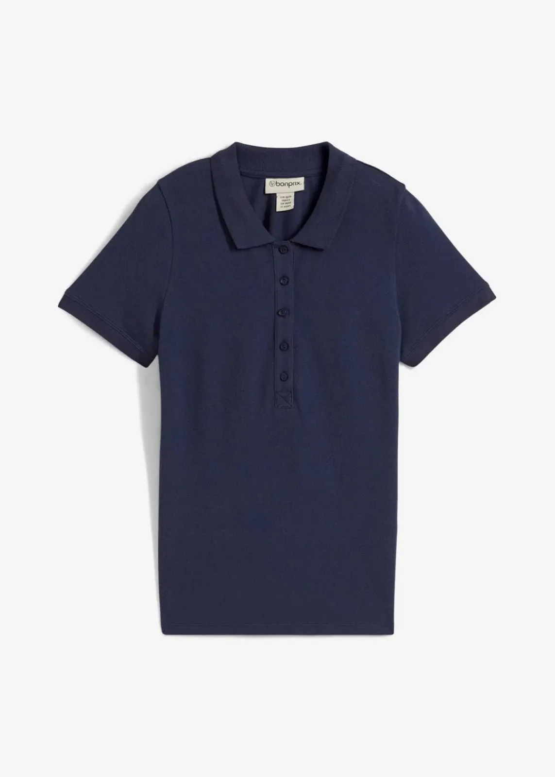 bonprix Nachhaltigere Materialien|Shirts & Tops^Piqué-Poloshirt aus reiner Bio-Baumwolle dunkelblau