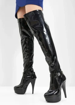 bonprix Stiefel|Schuhe & Accessoires In Spezialgrößen·Schuhe In Übergröße^Plateau Overknee Stiefel schwarz