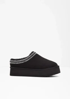 bonprix Hausschuhe|Gefütterte Winterschuhe^Plateau-Boots schwarz