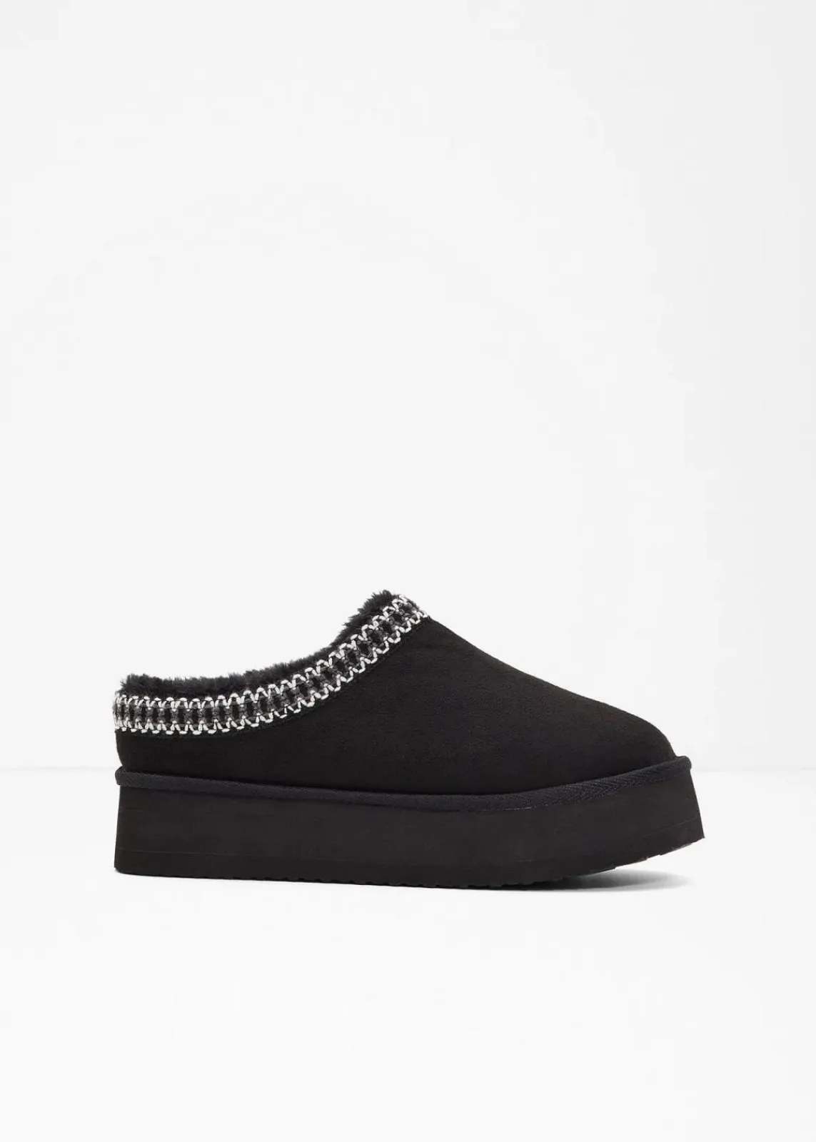 bonprix Hausschuhe|Gefütterte Winterschuhe^Plateau-Boots schwarz