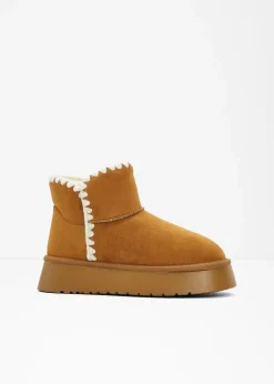 bonprix Gefütterte Winterschuhe|Boots^Plateau-Boots haselnuss