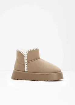bonprix Boots|Gefütterte Winterschuhe^Plateau-Boots hellkhaki