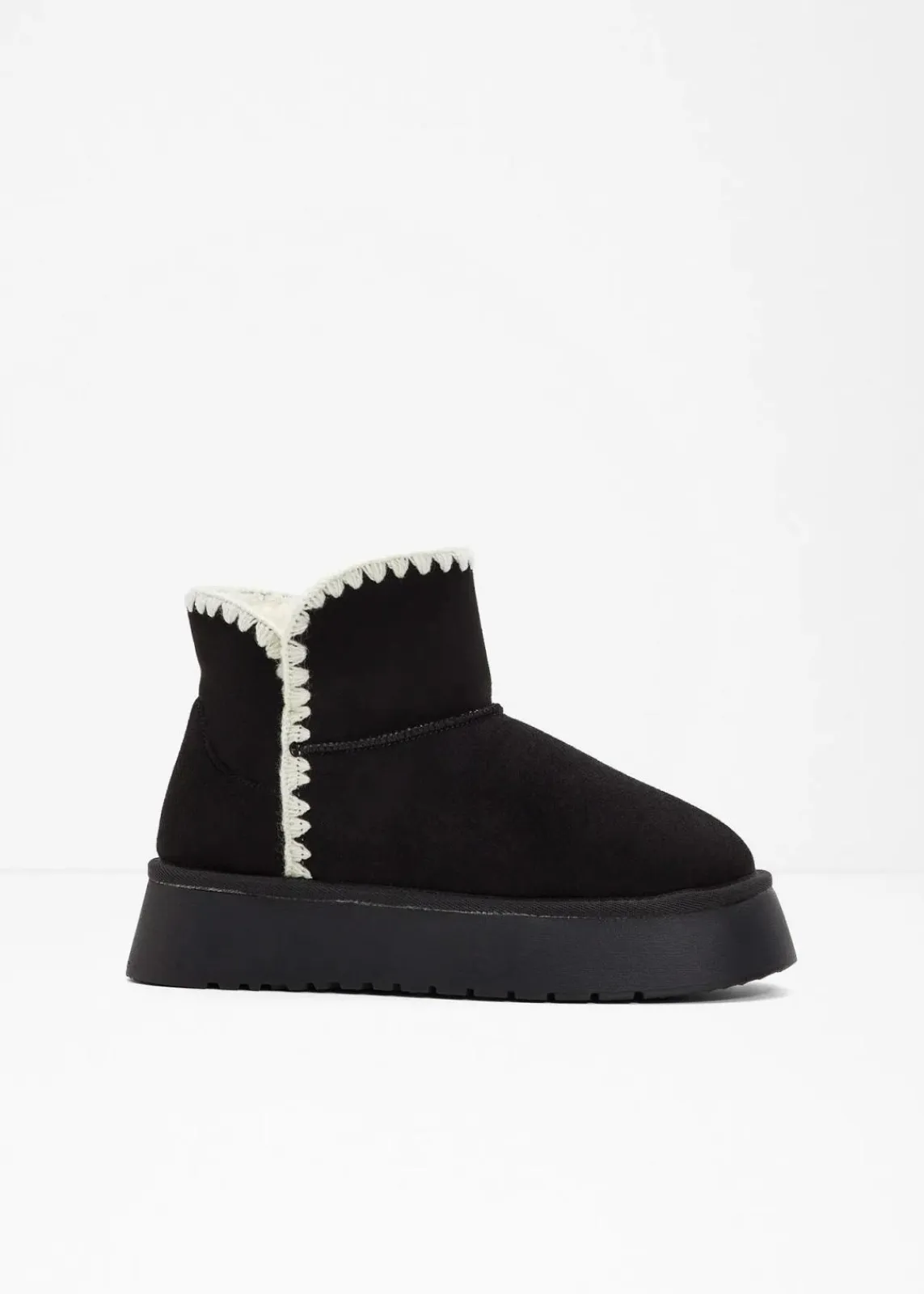 bonprix Boots|Gefütterte Winterschuhe^Plateau-Boots schwarz