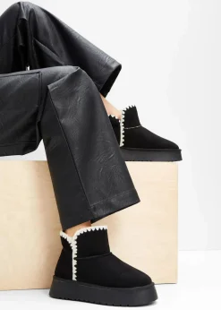 bonprix Boots|Gefütterte Winterschuhe^Plateau-Boots schwarz