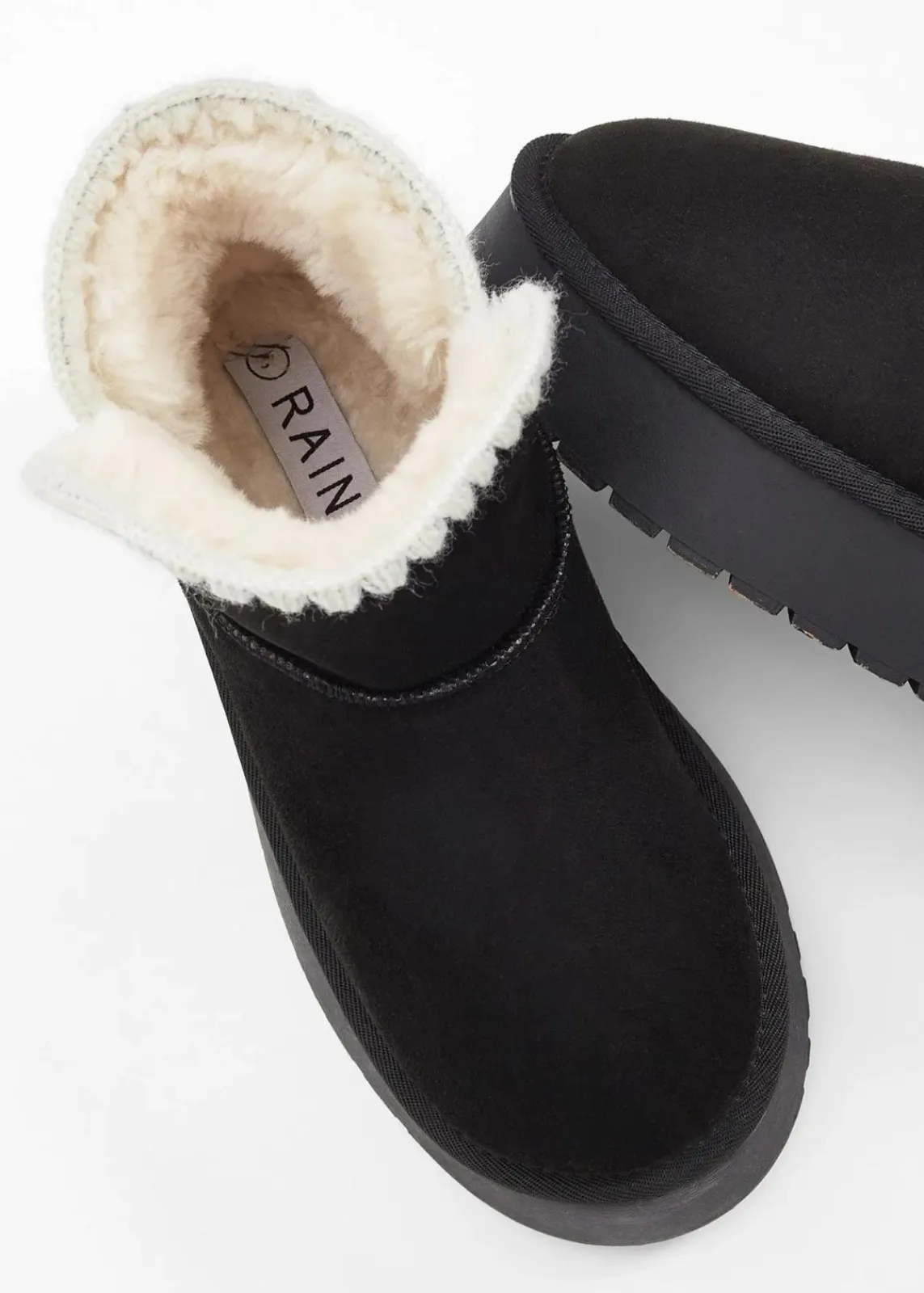 bonprix Boots|Gefütterte Winterschuhe^Plateau-Boots schwarz