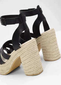 bonprix Sommerschuhe^Plateau-Sandaletten schwarz