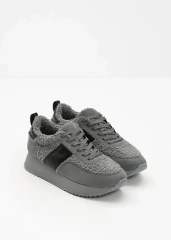 bonprix Gefütterte Winterschuhe|Sneaker^Plateau-Sneaker grau