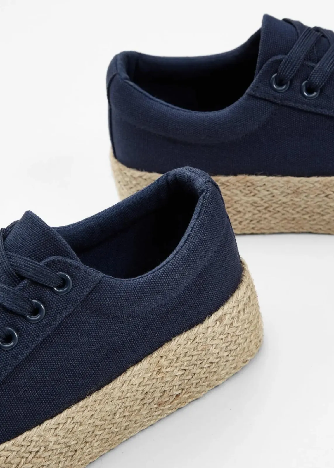 bonprix Sneaker^Plateau-Sneaker aus Baumwoll-Canvas dunkelblau