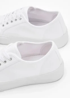 bonprix Sneaker|Schuhe & Accessoires In Spezialgrößen·Schuhe In Übergröße^Plateau-Sneaker aus Baumwoll-Canvas weiß
