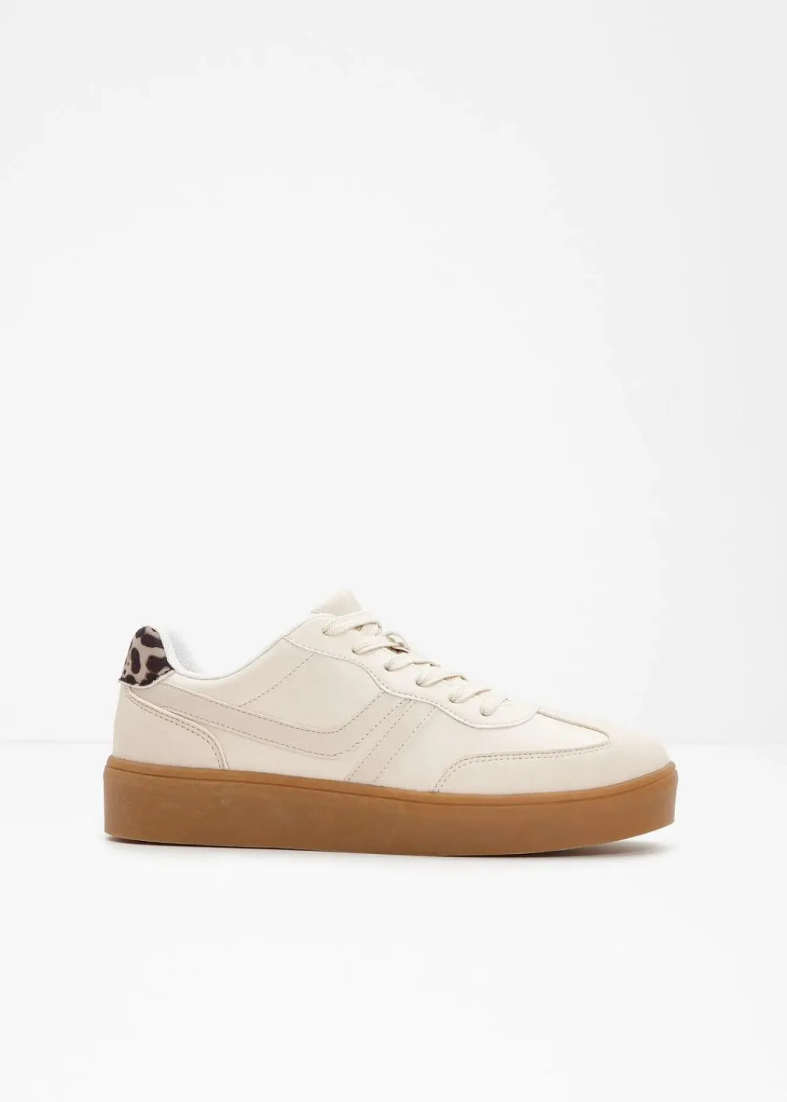 bonprix Sneaker^Plateau-Sneaker im Retrolook wollweiß/beige leo
