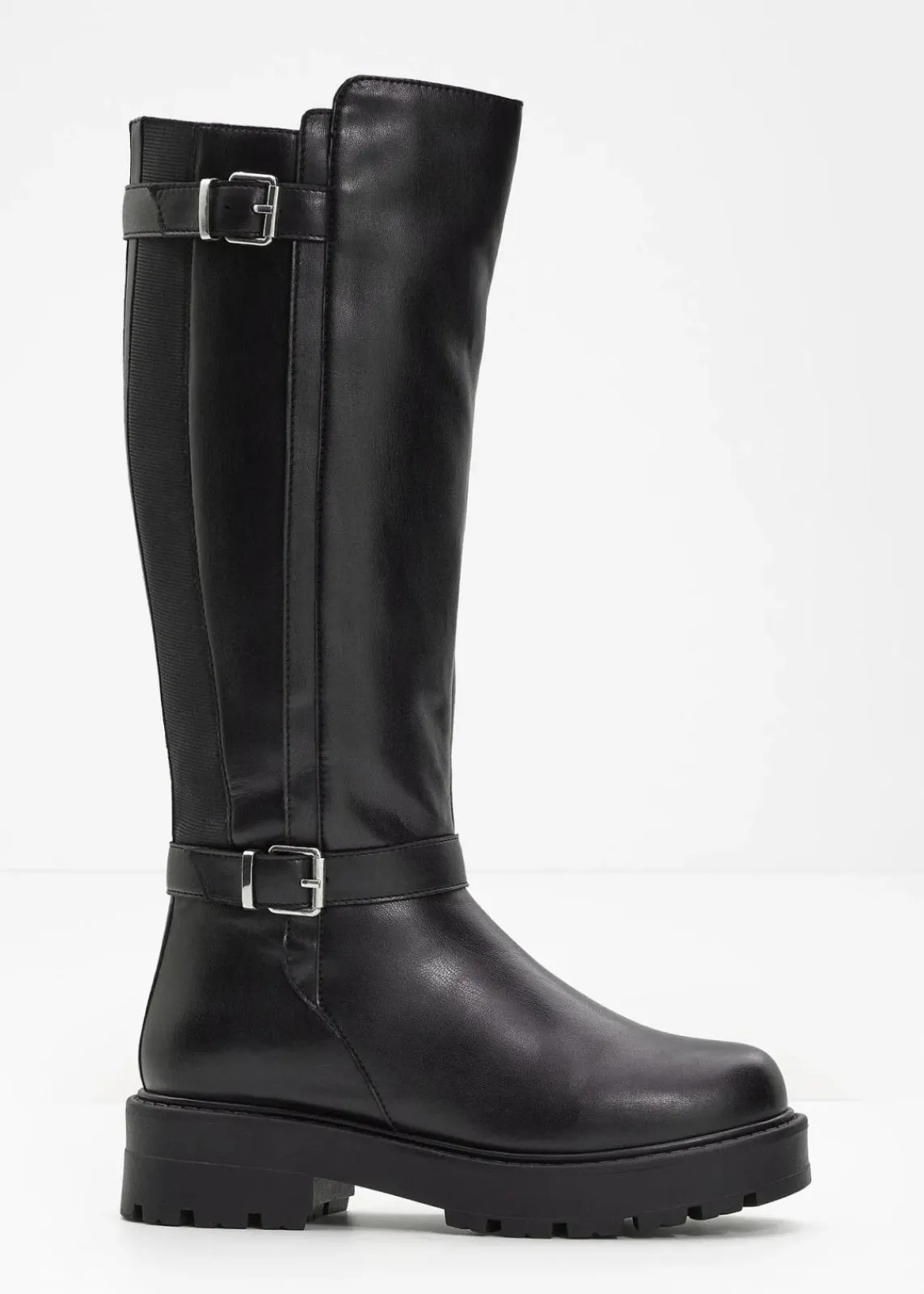 bonprix Gefütterte Winterschuhe|Stiefel^Plateau-Stiefel schwarz