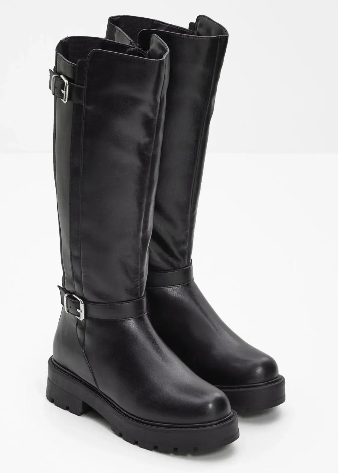 bonprix Gefütterte Winterschuhe|Stiefel^Plateau-Stiefel schwarz