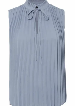 bonprix Bekleidung·Jacken & Mäntel|Blusen & Tuniken^Plissee-Blusentop rauchblau