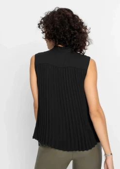 bonprix Nachhaltigere Materialien|Shirts & Tops^Plissee-Blusentop schwarz