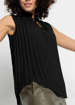 bonprix Nachhaltigere Materialien|Shirts & Tops^Plissee-Blusentop schwarz