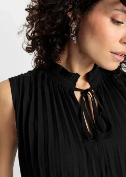 bonprix Nachhaltigere Materialien|Shirts & Tops^Plissee-Blusentop schwarz