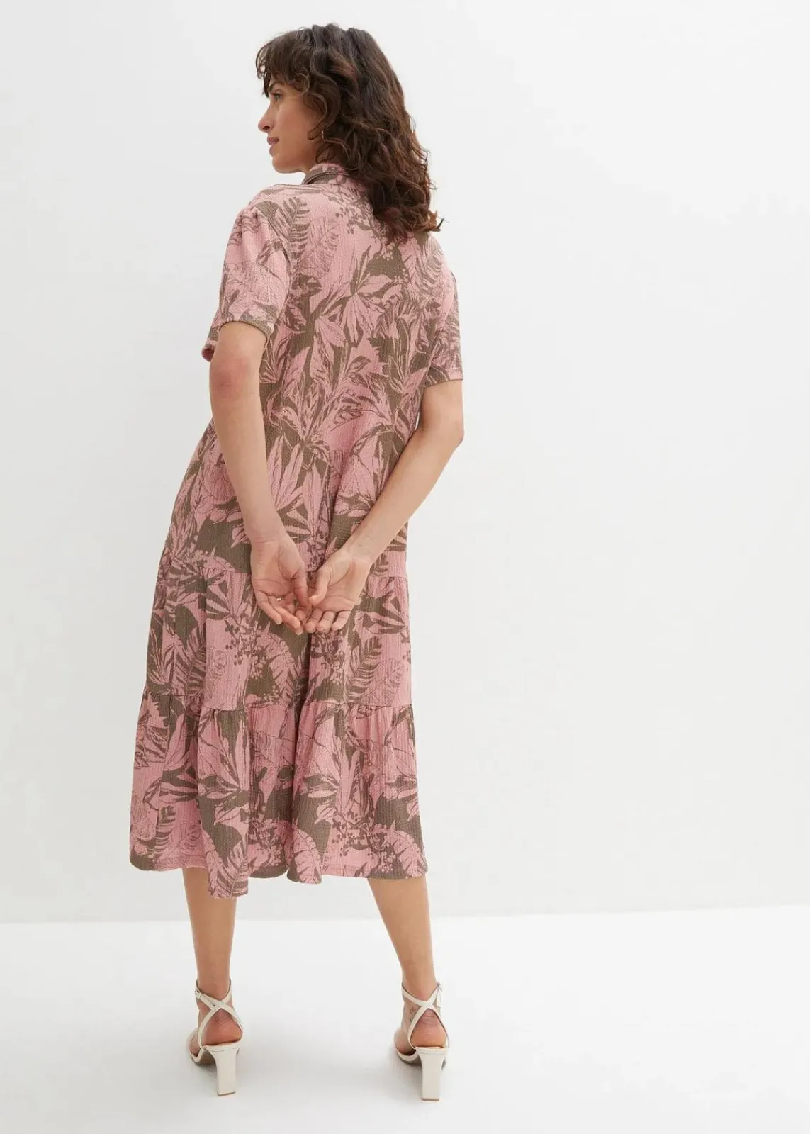 bonprix Kleider^Polo -Shirtkleid helloliv/aschrosa bedruckt