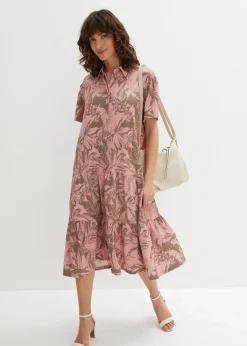 bonprix Kleider^Polo -Shirtkleid helloliv/aschrosa bedruckt