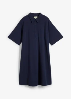 bonprix Bekleidung·Pullover & Strickjacken|Kleider^Polokleid aus reiner Baumwolle dunkelblau