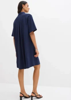 bonprix Bekleidung·Pullover & Strickjacken|Kleider^Polokleid aus reiner Baumwolle dunkelblau