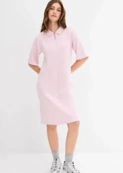bonprix Bekleidung·Pullover & Strickjacken|Kleider^Polokleid aus softem Scuba puderflieder