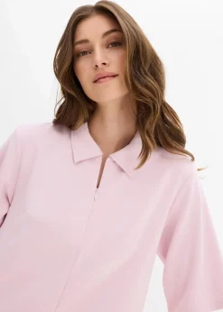 bonprix Bekleidung·Pullover & Strickjacken|Kleider^Polokleid aus softem Scuba puderflieder
