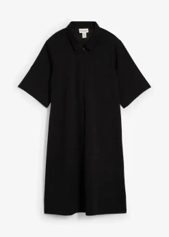 bonprix Kleider|Bekleidung·Pullover & Strickjacken^Polokleid aus softem Scuba schwarz